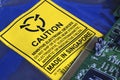 Electrostatic Warning Label Royalty Free Stock Photo