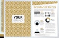 Elegan Gold Circle Pattern book cover template