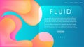 Elegance advertisement sky blue yellow pink fluid flow gradient abstract background,stylish poster flyer web social media template Royalty Free Stock Photo