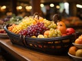 leaves and fruits in a beautifully composed basket.