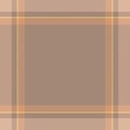 Elegance background textile pattern, tattersall tartan check fabric. Refresh texture vector seamless plaid in orange and pastel Royalty Free Stock Photo