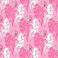Elegance beautiful vintage pink vector seamless pattern. Ornamental floral background. Hand drawn old style tracery ornament. Royalty Free Stock Photo