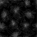 Elegance BLACK flowers on a gray background. The flowers are tender pattern. LACE Royalty Free Stock Photo