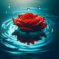 Elegance in Bloom: Floating Rose in Tranquil Waters.