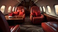 elegance blurred private jet interior Royalty Free Stock Photo