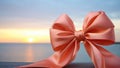 Elegance Defined: A Jeweled Pink Satin Bow Against a Soft Pastel Glow. Generative AI