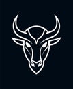 Elegance drawing art buffalo cow ox bull head logo Royalty Free Stock Photo