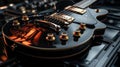 Elegance in Ebony: Close-Up of a Modern Black Guitar Royalty Free Stock Photo