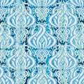 Elegance floral light blue 3d vector seamless pattern. Ornamenta