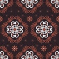 Elegance flower motifs on Tradisional batik design with modern white brown color design