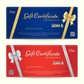 Elegance gift card or gift voucher template with shiny gold and