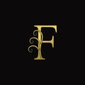 Elegance Golden Luxurious Letter F logo