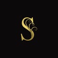 Elegance Golden Luxurious Letter S logo