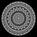 Elegance lace floral vector mandala pattern. Greek style ornamental black and white background. Vintage beautiful lacy