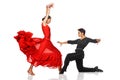 Elegance Latino dancers in action Royalty Free Stock Photo