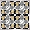 Elegance leafy seamless pattern. Vector ornamental leaves and chains background. Square chain frame, borders. Repeat patterned