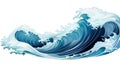 Elegance in Motion Captivating Water Wave Illustrations Oceanic Patterns and SeArtistry