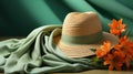 Elegance and nature meet in a woman\'s hat flower still life