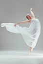 Elegance personified. Full length shot of an attractive young ballerina dancing alone in the studio. Royalty Free Stock Photo