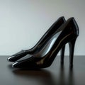 Elegance personified Modern womens black patent leather stiletto heel