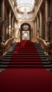 Elegance personified A sumptuous hotel graced by a scarlet entrance path