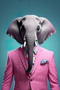 elegance and power with the Elephant in a suit business concept.