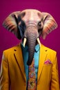 elegance and power with the Elephant in a suit business concept.