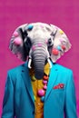 elegance and power with the Elephant in a suit business concept.