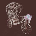 Elegance retro white tricycle with flowers Royalty Free Stock Photo
