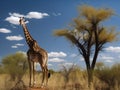 The Elegance of the Rothschild Giraffe Among Acacia Trees