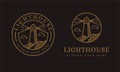 Elegance Shinning lighthouse logo vector template Royalty Free Stock Photo