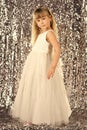 Elegance and stylish look. elegance, little girl in dress