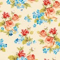 Elegance vector illustration texture with roses and forget-me-not. Stylish beautiful floral seamless pattern. Royalty Free Stock Photo