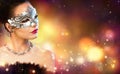 Elegance Woman Wearing Carnival Mask Royalty Free Stock Photo