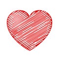 Elegancy hand painted red heart - vector Royalty Free Stock Photo