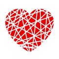 Elegancy red heart in a spider web - for stock