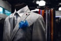 Elegand man`s suite on a mannequin in an italian dress shop Royalty Free Stock Photo