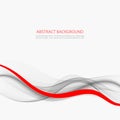 Elegant abstract background Gray and red wave flow background