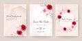 Elegant abstract background. Wedding invitation card template set with floral and gold watercolor decoration for save the date, Royalty Free Stock Photo