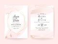 Elegant abstract background. Wedding invitation card template set with watercolor splash and geometric frame. Brush stroke for