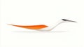 Elegant Abstract Bird Design in Orange and White with Minimalist Style and Smooth Lines Royalty Free Stock Photo