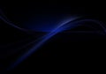 Elegant abstract dark background design with blue curves and copyspace for your text Royalty Free Stock Photo