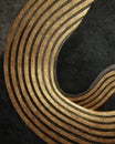 Elegant Abstract Design with Gold Lines on Dark Textured Background Royalty Free Stock Photo