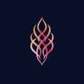Elegant Abstract Flame Design in Warm Gradient Against Dark Background Royalty Free Stock Photo