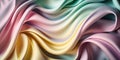 elegant abstract flowing satin silk fabric background. pastel colours. Generative ai