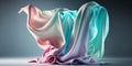 elegant abstract flowing satin silk fabric background. pastel colours. Generative ai