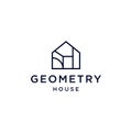 Elegant abstract house logo, modern home decore icon with abstract element of geometric shapes