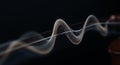 Abstract Wavy Light Lines on Black Background Royalty Free Stock Photo