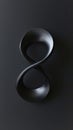 Elegant abstract infinity loop sculpture on dark background
