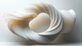 Elegant abstract sculpture with flowing curves and wave dynamics in minimalist setting